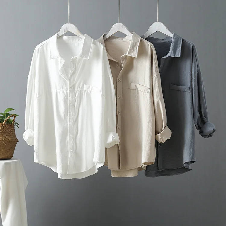 

New Women Blouse Turn Down Collar Long Sleeve Womens Tops And Blouses Women White Shirts Blusas Roupa Feminina Clothes Tops