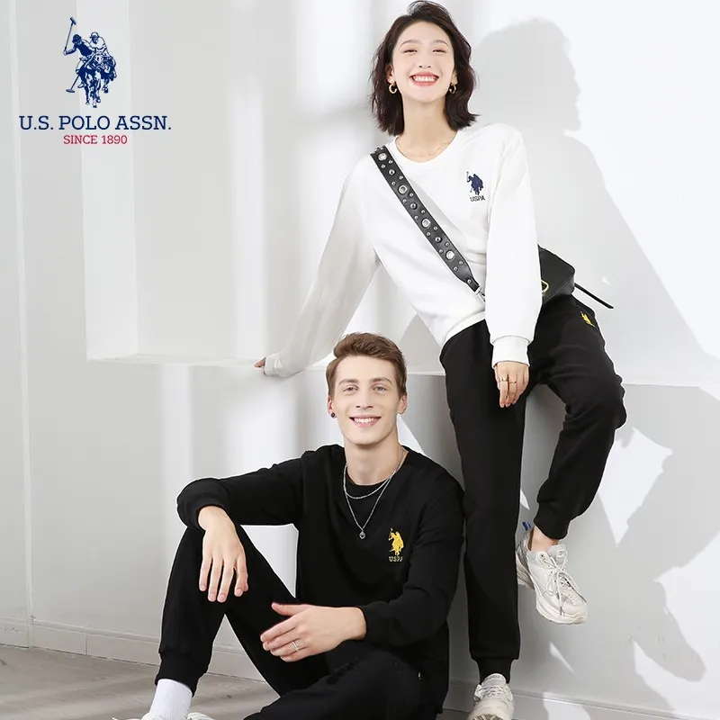 Свитер U.S.Polo Assn. Для мужчин и женщин с круглым вырезом повседневный Свободный Топ