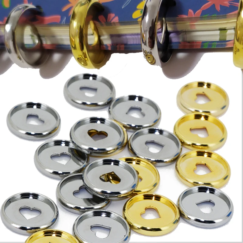 

24 шт., Пластиковая кольцевая пряжка в форме сердца для ноутбука, подходит для блокнота с отверстием в форме гриба, 23 мм