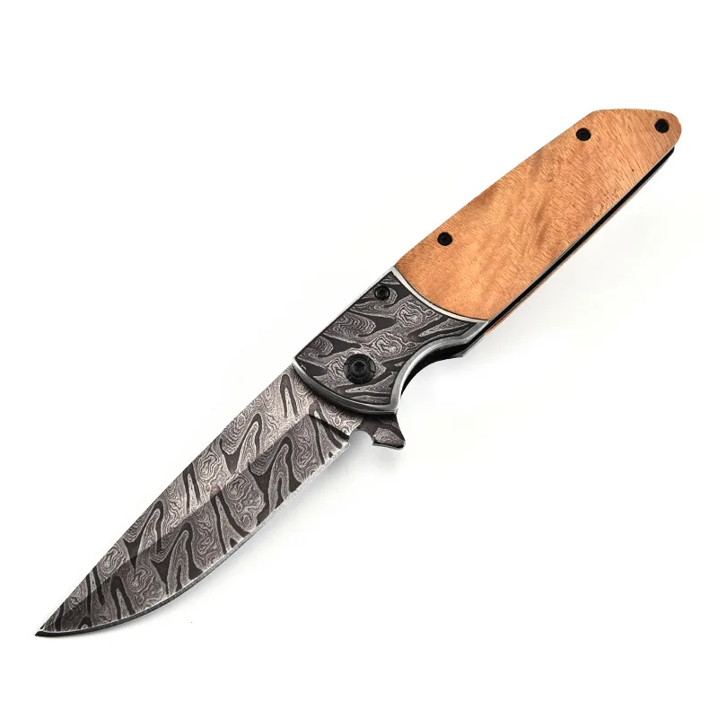

Multifunctional Folding Knife High Hardness Stainless Steel Blade Wooden Handle Outdoor Survival Portable Sharp Fruit Knife