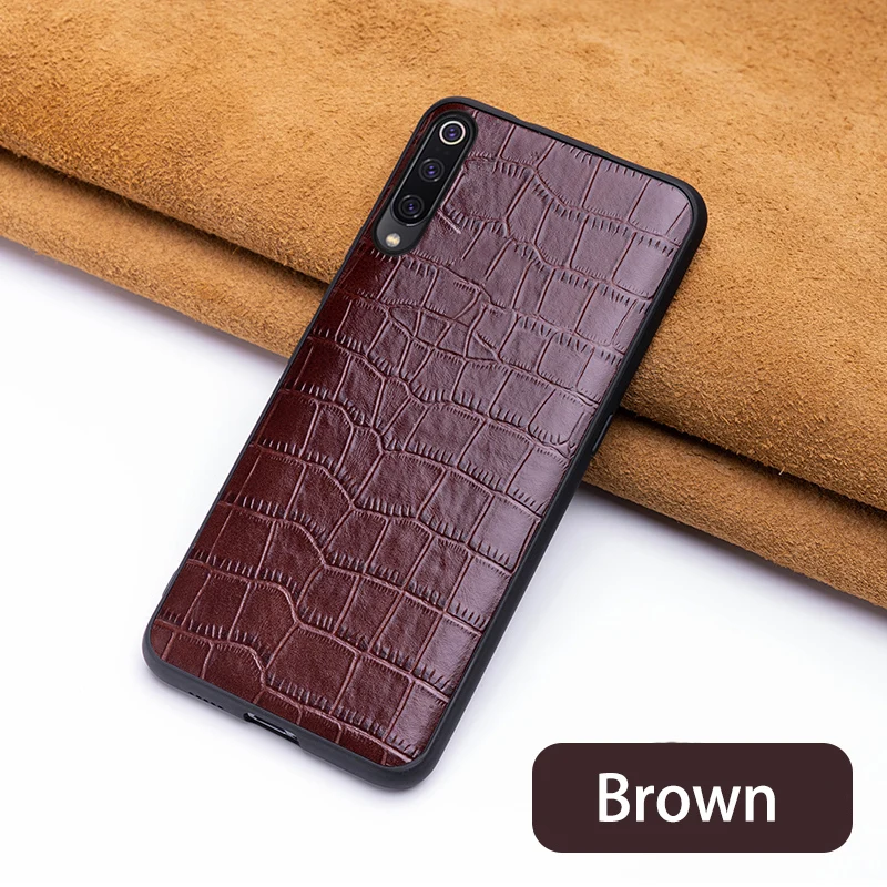 Brown Чехол для телефона для Xiaomi 8 9 se 9T A1 A2 A3 lite Max 3 A3 Poco F1 чехол для Redmi 5 6a 7a Note 5, 6, 7, 8 Pro крокодиловой кожи текстуры - Цвет: Brown