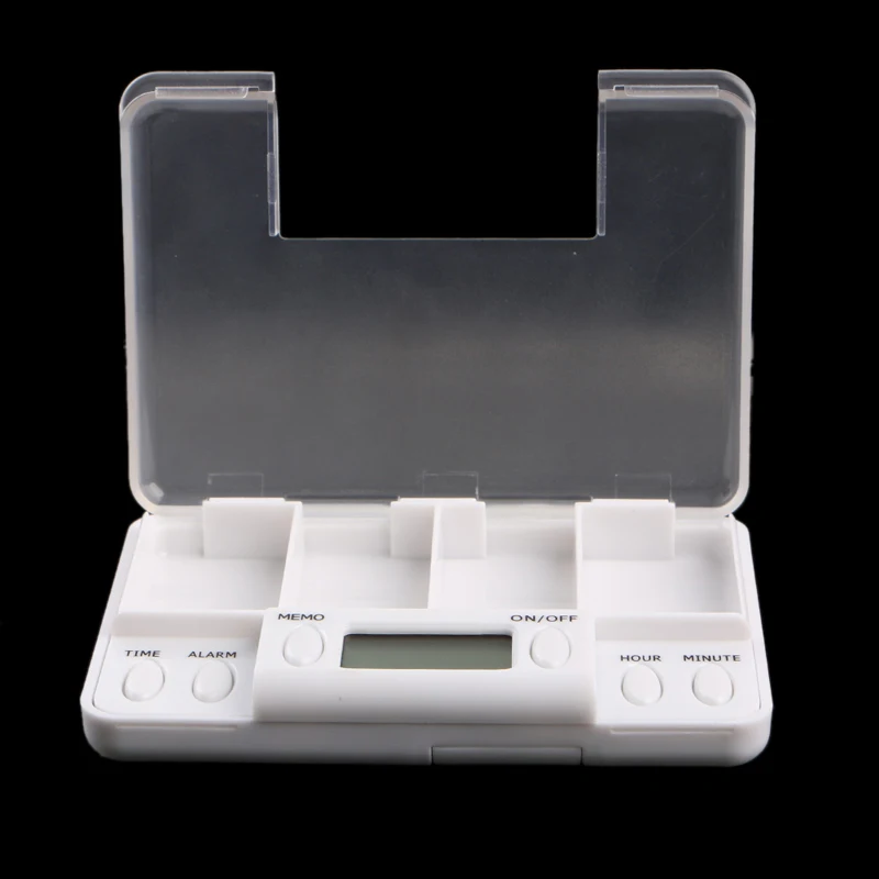 

Pills Reminder Medicine Alarm Timer Electronic Box Case Organizer 4 Grids E65F