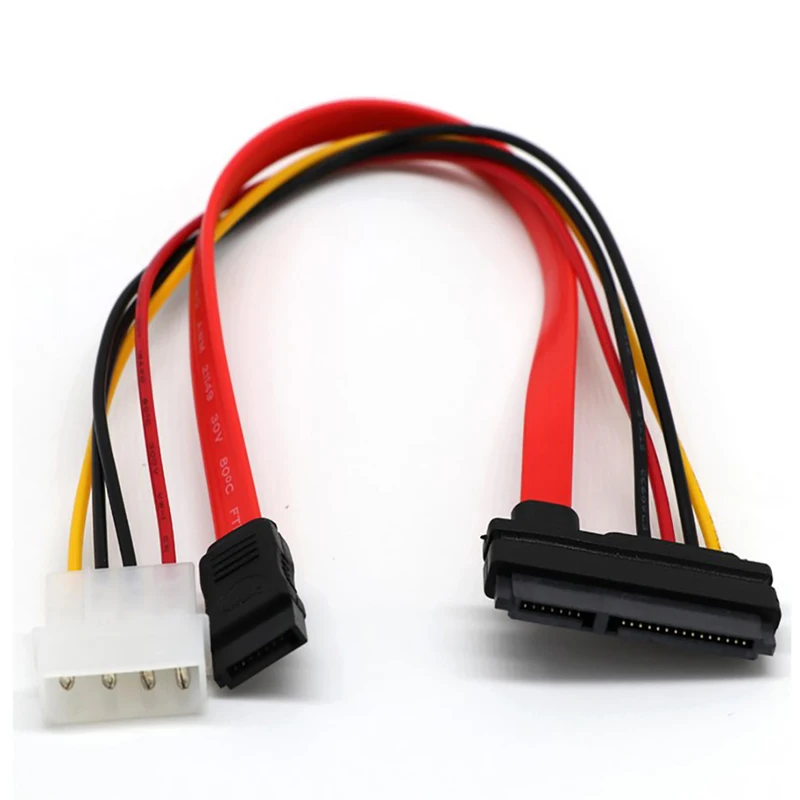 

SATA Combo 15 Pin Power and 7 pin Data Cable 4 pin Molex to Serial ATA Lead cable molex to sata power adapter