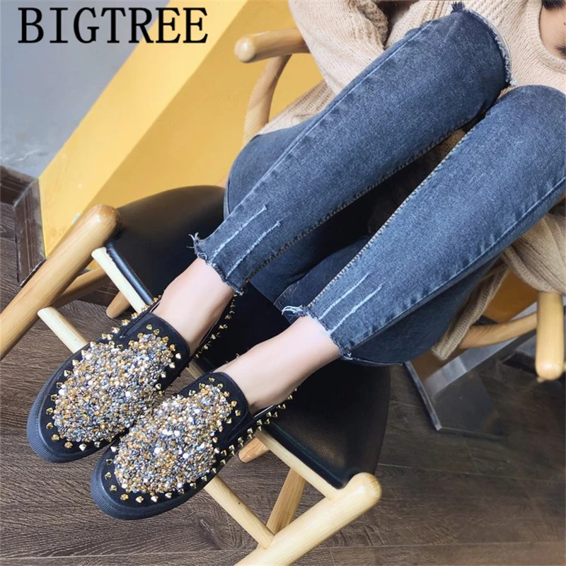 Повседневная обувь женская с кристаллами женские брендовые Роскошные дамские