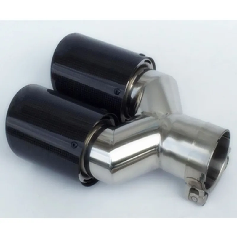 1 шт. Универсальный двойной наконечник для выхлопной трубы из глянцевого