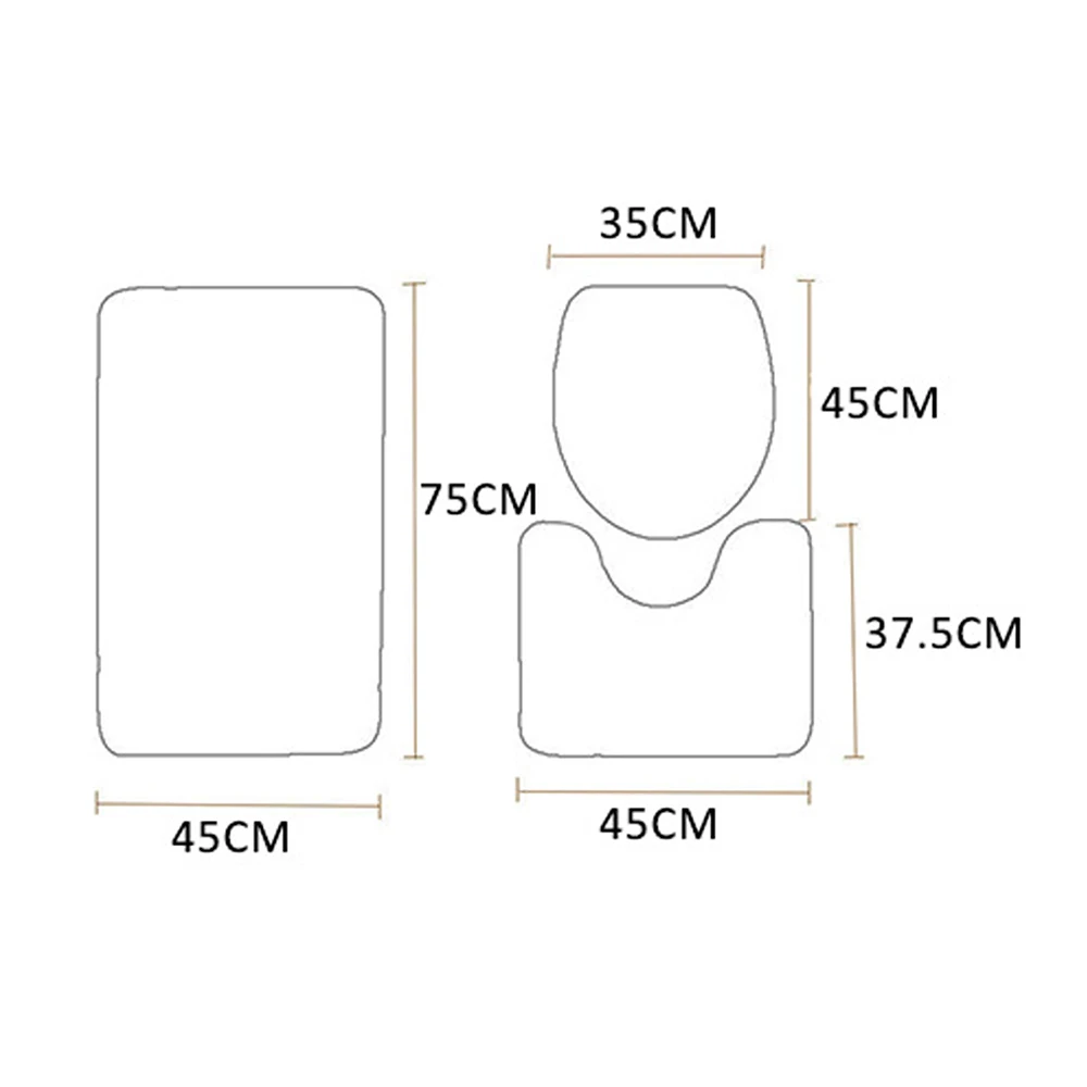 4 шт./компл. Водонепроницаемая занавеска для душа и крышка унитаза коврик