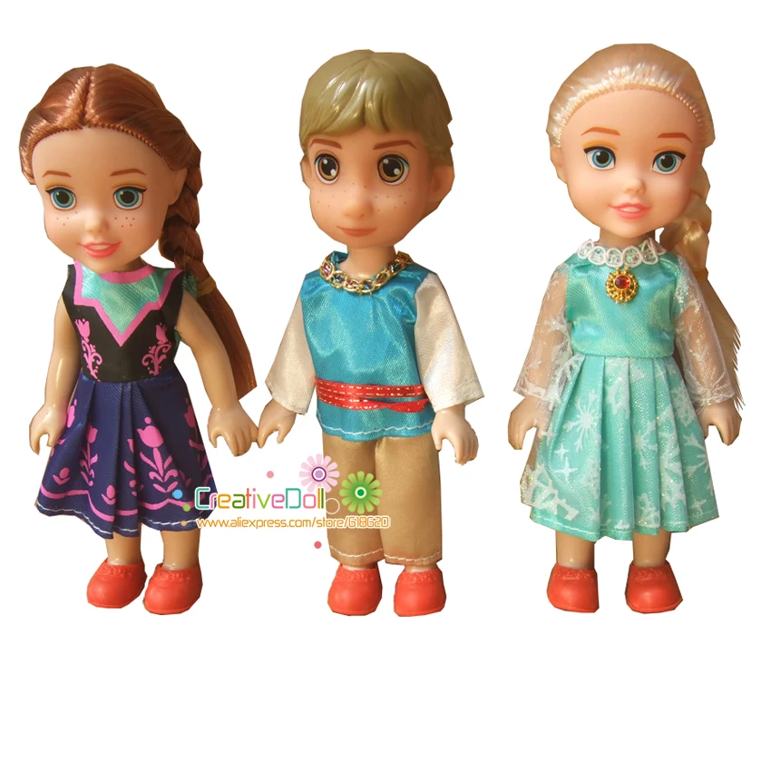 

Doll gift play toys Snow Queen Elsa & Anna Princess Kristoff Childhood Dolls Figure Toys Bonecas Figure
