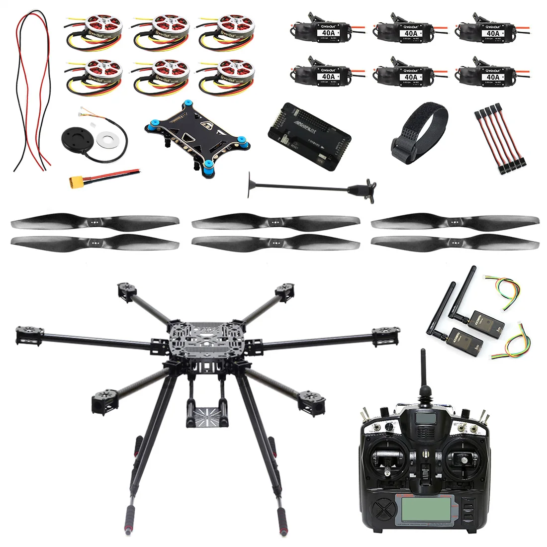 

ZD850 DIY Drone Kit 850mm Carbon Fiber Frame with APM2.8 Flight Control M8N GPS 350KV Motor 2-6S 40A ESC Hexacopter UFO Drone