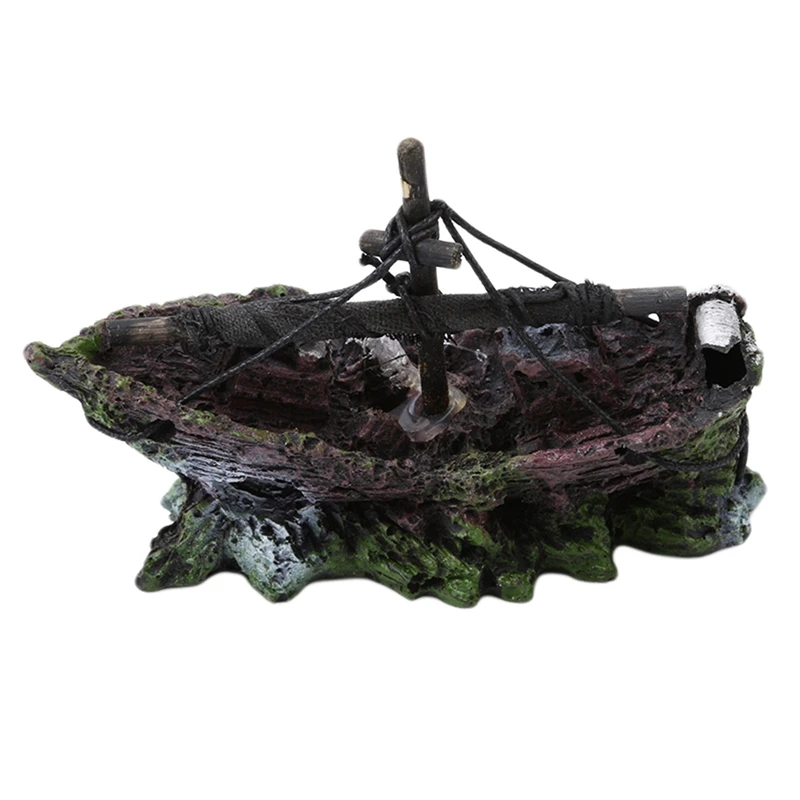 Маленький Ландшафтный аквариум пиратский лодка искусственные украшения