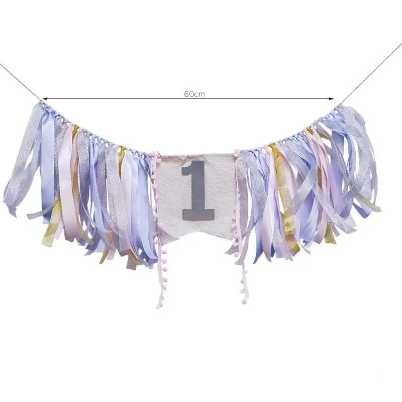 1pc Banner ins Fancy Pink DIY Dinner Table Banners Decor Baby Shower 1st Birthday Party Pull Flag Chair Dekoration | Дом и сад