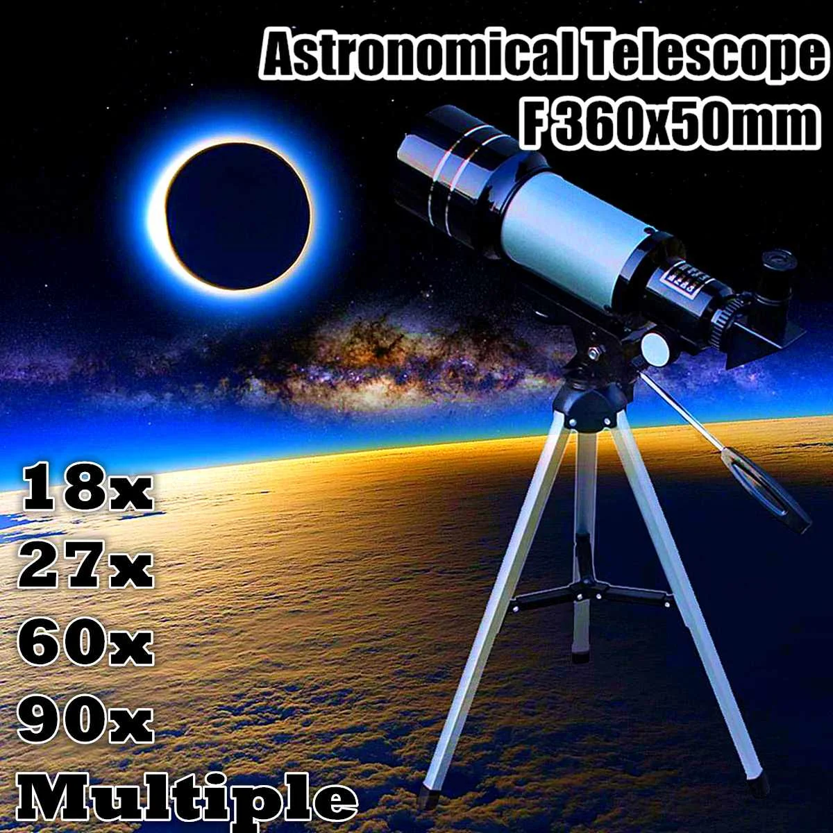 

50X HD преломляющий астрономический телескоп зум монокулярный космический зрительный телескоп с высоким увеличением с 38 см штативом подарок ...