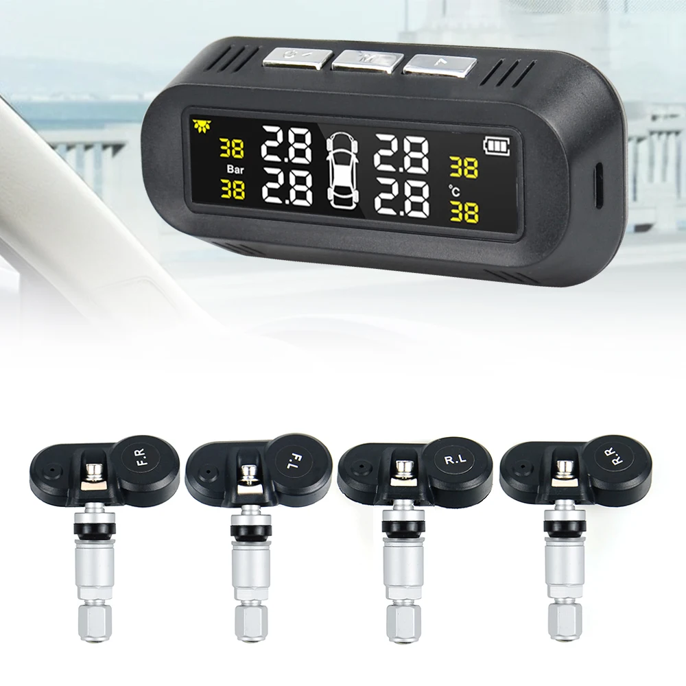 Система контроля давления в шинах TPMS с солнечной батареей предупреждением о