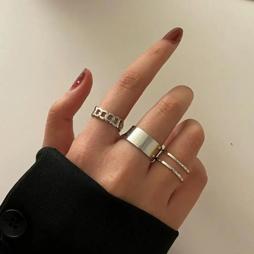 

70% Dropshipping!!3Pcs Women Fashion Ring Exquisite Wear Resistant Alloy Mid Finger Stackable Rings for Party