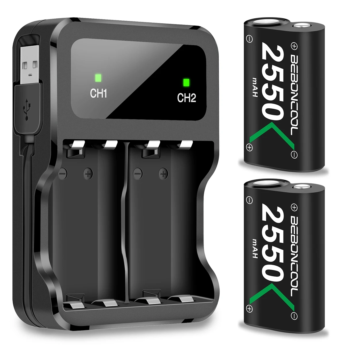 

2x2550mAh Battery For Xbox Series X Charging Stand For Xbox One Rechargeable baterias For Xbox Series S + Type-C Battery Charger