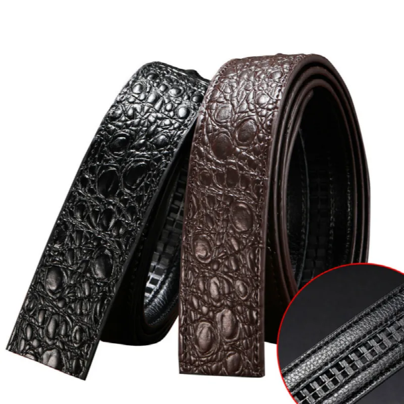 

2022 Crocodile Pattern Automatic with Leather and Cowhide Explosive Fashion Male Belt with Youth Trendy Trousers Men Belts 3.4cm