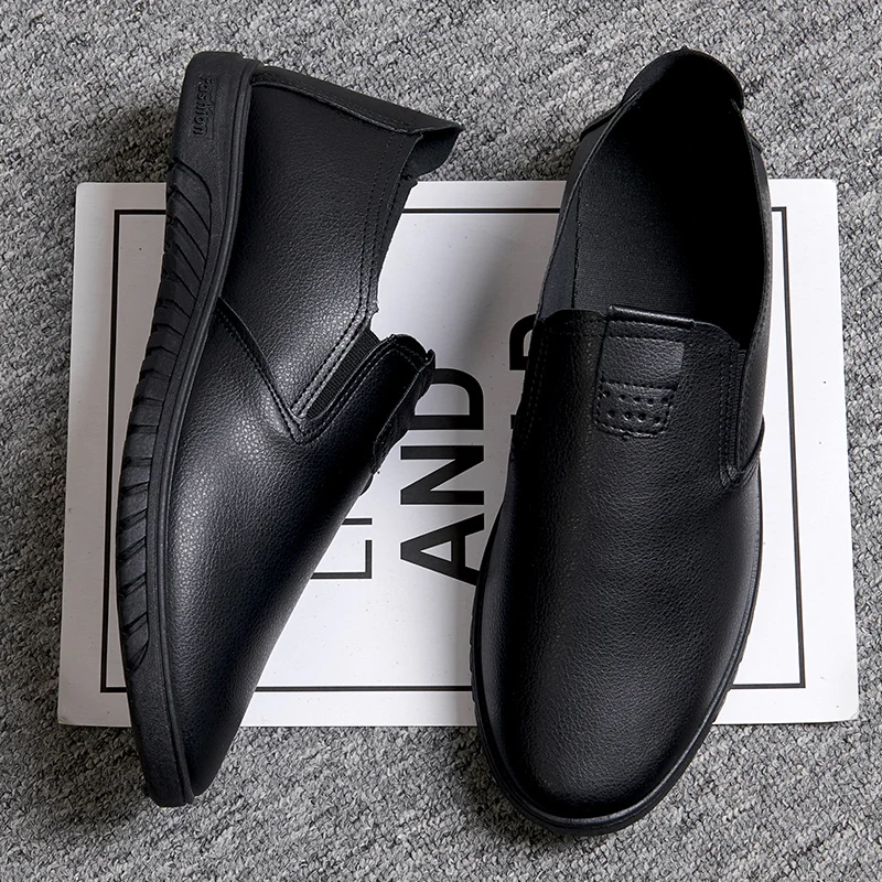 

New Trendy Fashion Set Foot Small Leather Shoes Peas Shoes Super Light And Breathable Men's Leather Shoes