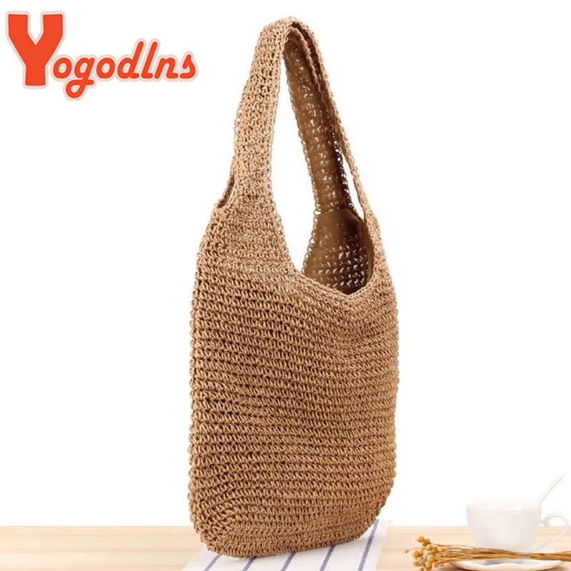 Yogodlns летняя сумочка из соломы женская плетеная сумка ручной работы большая