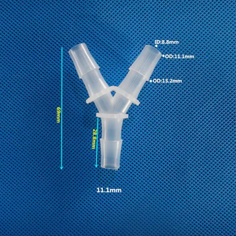 Пластиковый фитинг для труб 11 1 мм Колючая пагода равноценный 3 ходовой Y образный