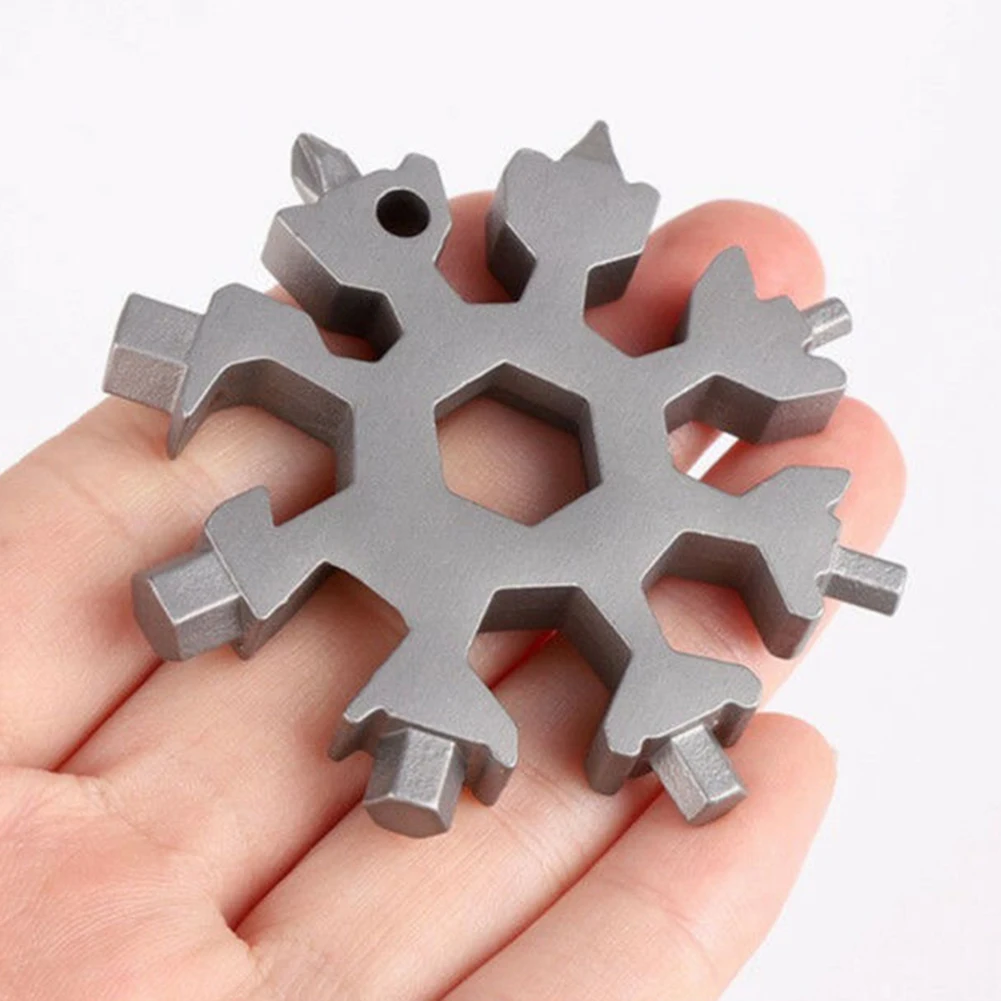 

2PCS Wrench Stainless Multi-tool Portable Octagonal Snowflake Shape Key-Chain