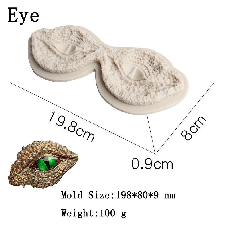 Силиконовая форма для мастики meiжура в виде динозавра глаз и когтей |