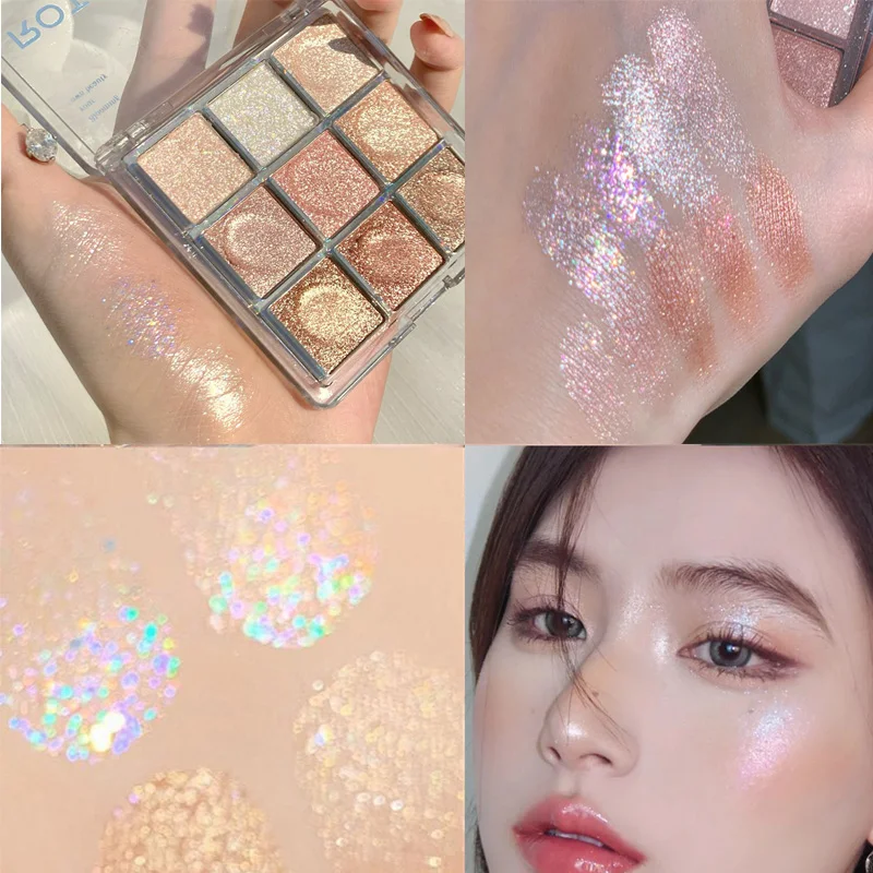 

9 Colors Shimmer and Shine Eyeshadow Makeup Palette Glitter Matte Eye Shadow Pallete Long Lasting Shiny Eye Pigment Maquilla NEW