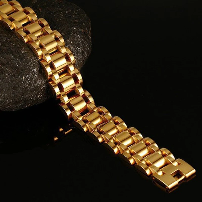 Новый Золотой цвет здоровые ювелирные изделия браслет из нержавеющей стали с