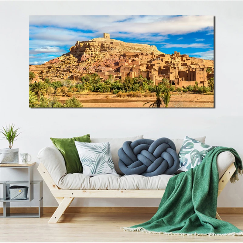 

Morocco City Scenery Wall Art Canvas Poster And Print Canvas Painting Oil Decorative Picture For Office Living Room Home Decor