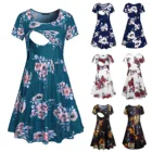 Летние платья для беременных с круглым вырезом и коротким рукавом