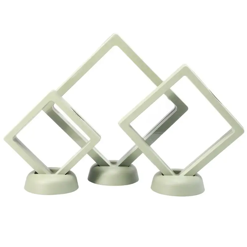 

3 Sets Floating Jewelry Frame Display Holder Stands 3D Floating Frame Holder
