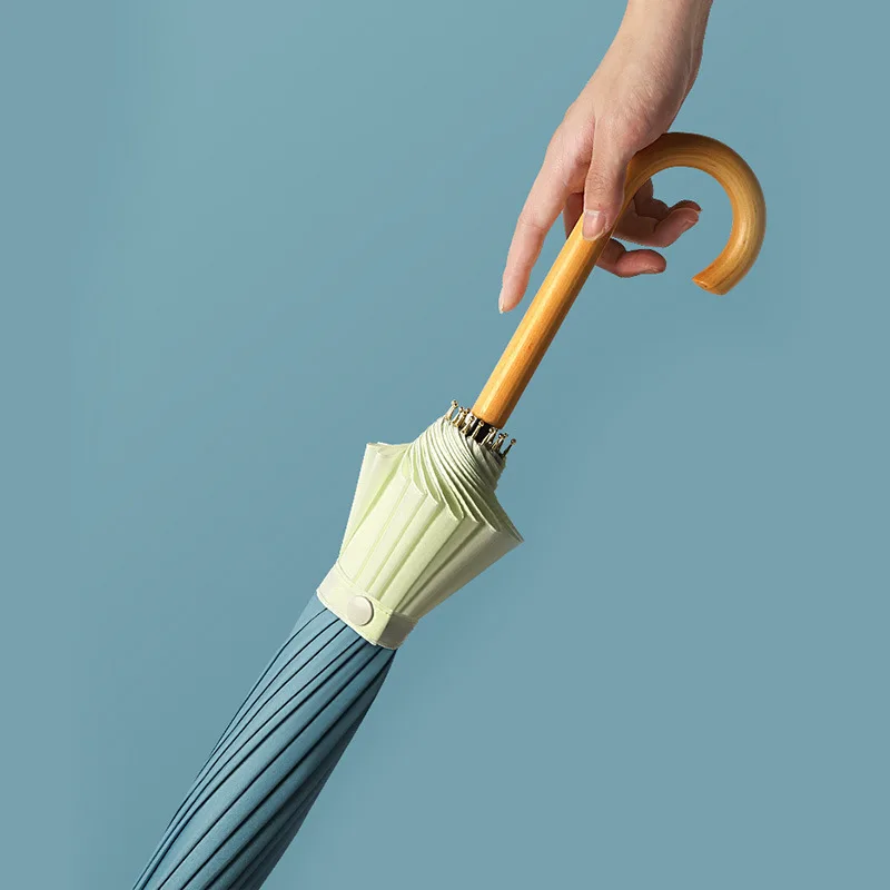 Зонт женский с изогнутой ручкой большой Водонепроницаемый Креативный аксессуар