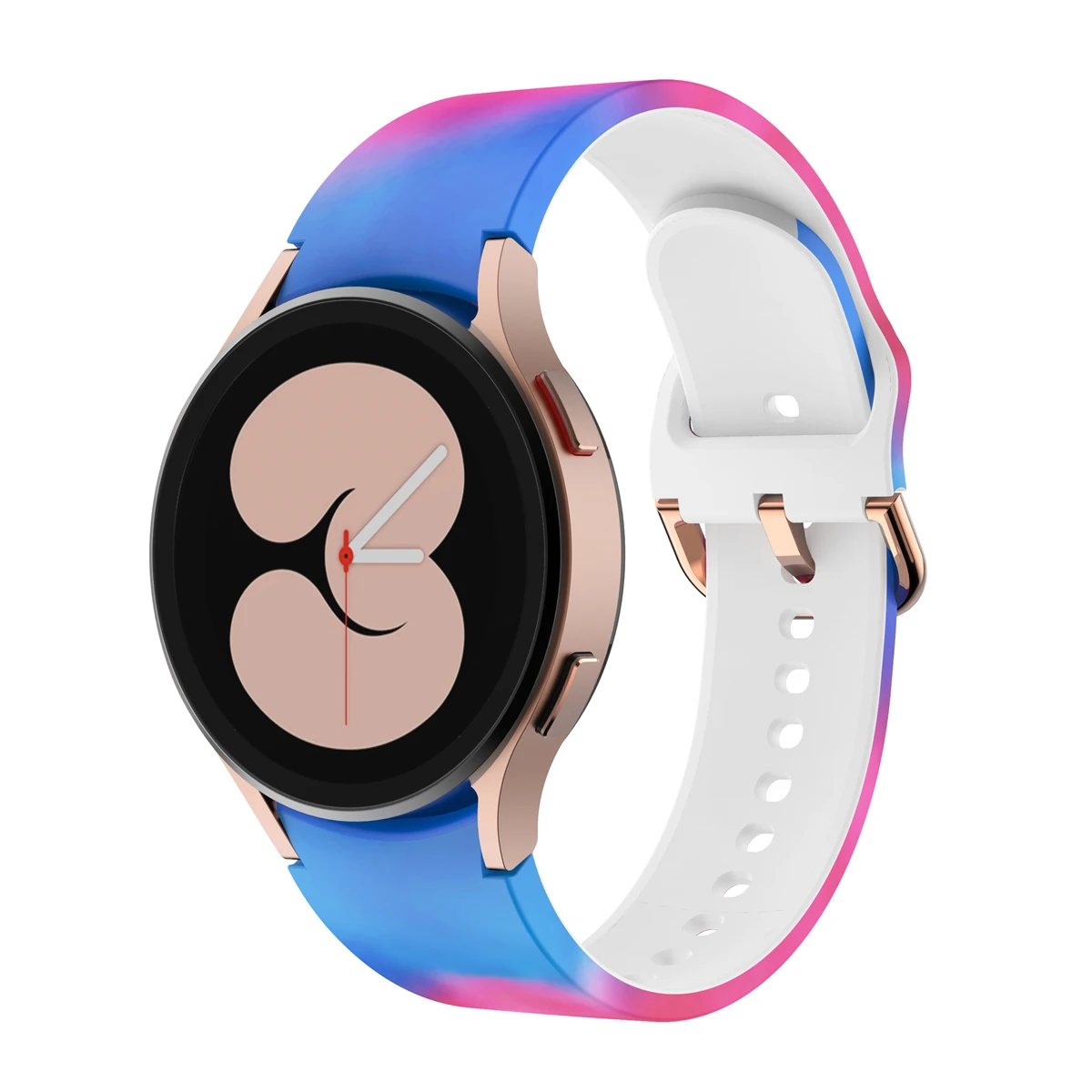 Ремешок для часов Galaxy Watch 4 Band браслет с леопардовым и радужным принтом