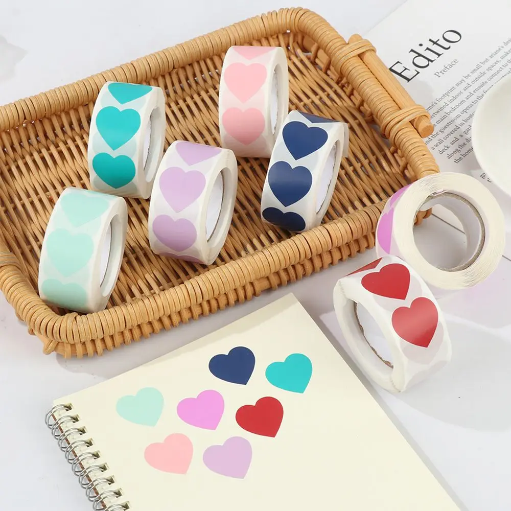 

500 Pcs Cute Stationery Birthday Party Supplies Home Decor Seal Labels Sticker Scrapbooking Love Heart Shaped
