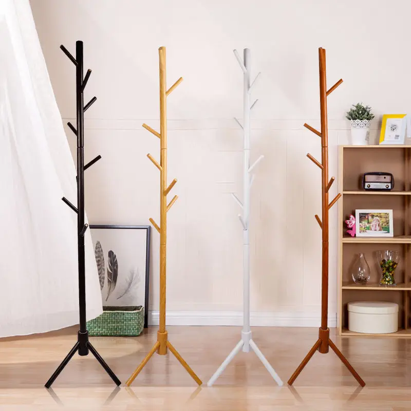 

Modern Simple Living Room Furniture Vertical Solid Wood Cloakboard Living Room Bedroom Office Creative Floor Hanger Eight Hooks