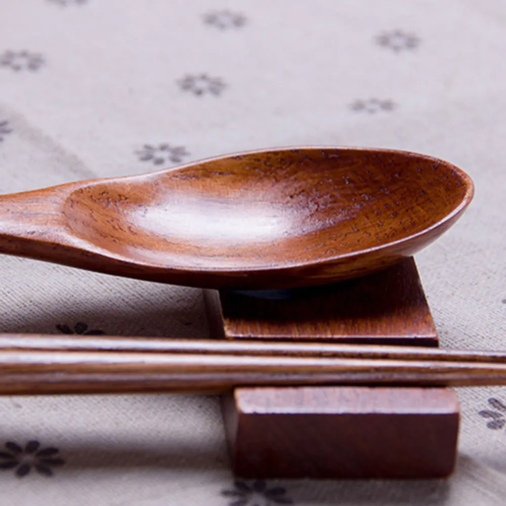 

New Creative Japanese Spoon Chopsticks Set Wooden Spoon Chopsticks Two-Piece Gift Portable Tableware