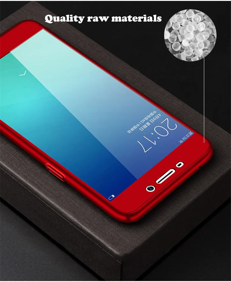360 Degree Full Body Hard PC Tempered Glass Phone Cover For OPPO R7S R7 Plus R9S R11 R17 Pro A1K REALMEC2 F3 F7 F9 F11 |