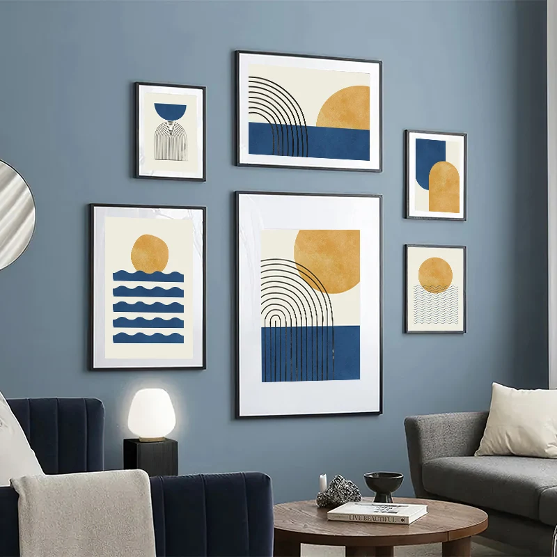

Minimalist Retro Geometric Canvas Painting Botanical Nordic Wall Art Poster Print Scandinavian Room Decor Picture Home Decor