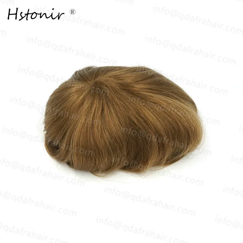 20# Hstonir натуральный волос европейский парик из настоящих волос в человеческих парики протезирование Capilares для мужчин полная тонкая кожа инъекции H076 - Парик Цвет: 20#