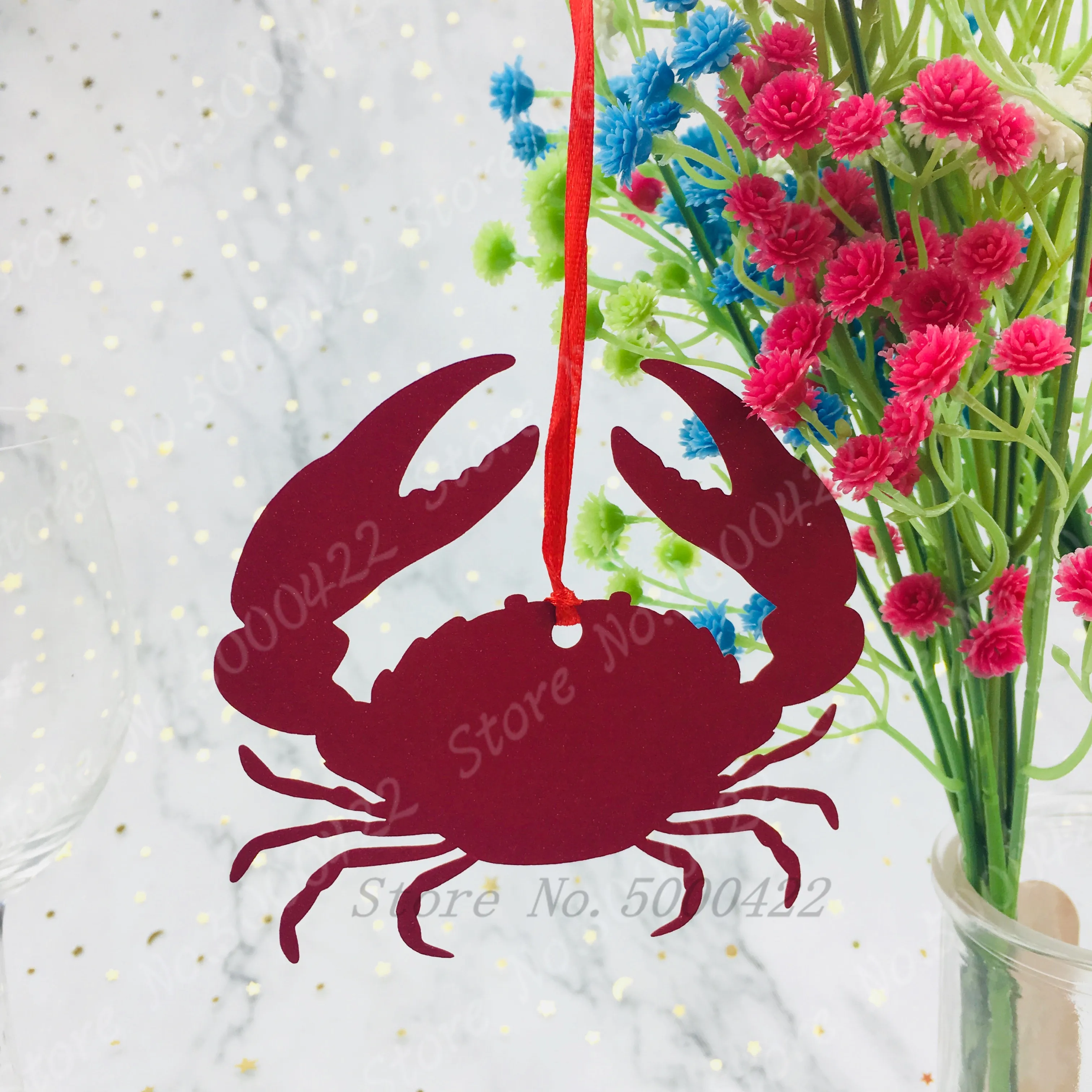 50 шт форма краба декоративная карта желаний висят подарочные ярлыки для
