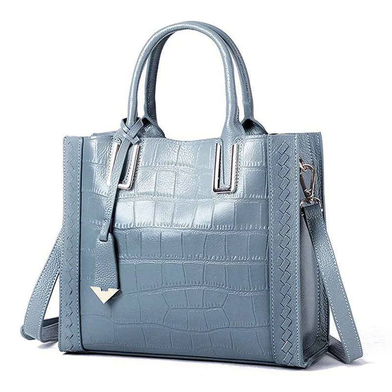 

Brand Luxury Genuine Leather Handbag Tassel Women's Messenger bags Crocodile Pattern Tote Female Shoulder Crossbody bag New 2020