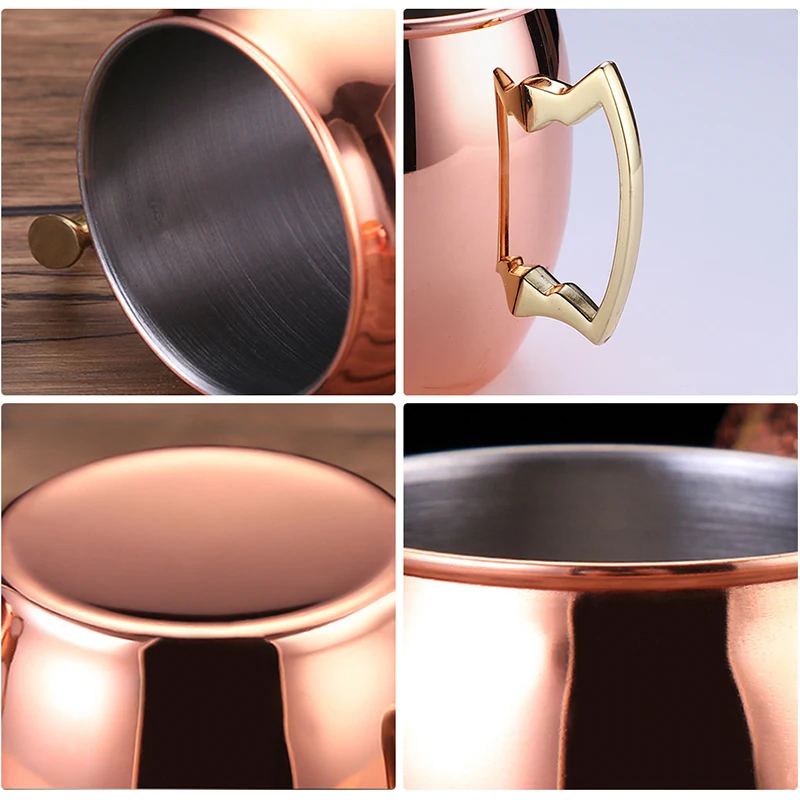 Konco Moscow Mule Copper Beer Mugs Solid Handcrafted Cocktail Whiskey Wine Cups Bar Accessories | Дом и сад