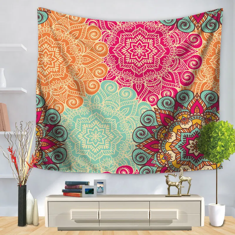 

Simple Creative Tapestry Color Mandala Elephant Wall Hanging Background Decorative Beach Towel