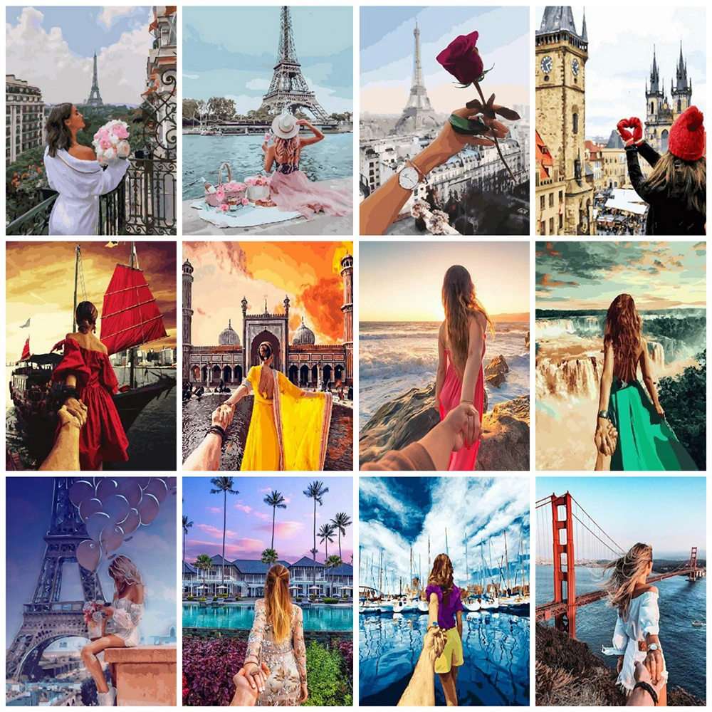 

Woman Diamond Painting Kits for Adult Beauty Landscape Full Diamond Embroidery Mosaic Girl Portrait Cross Stitch Diy Home Decor