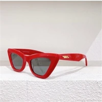 red cat eye sunglasses for lady retro triangle leisure sunshade mirror womens fashion glasses uv400
