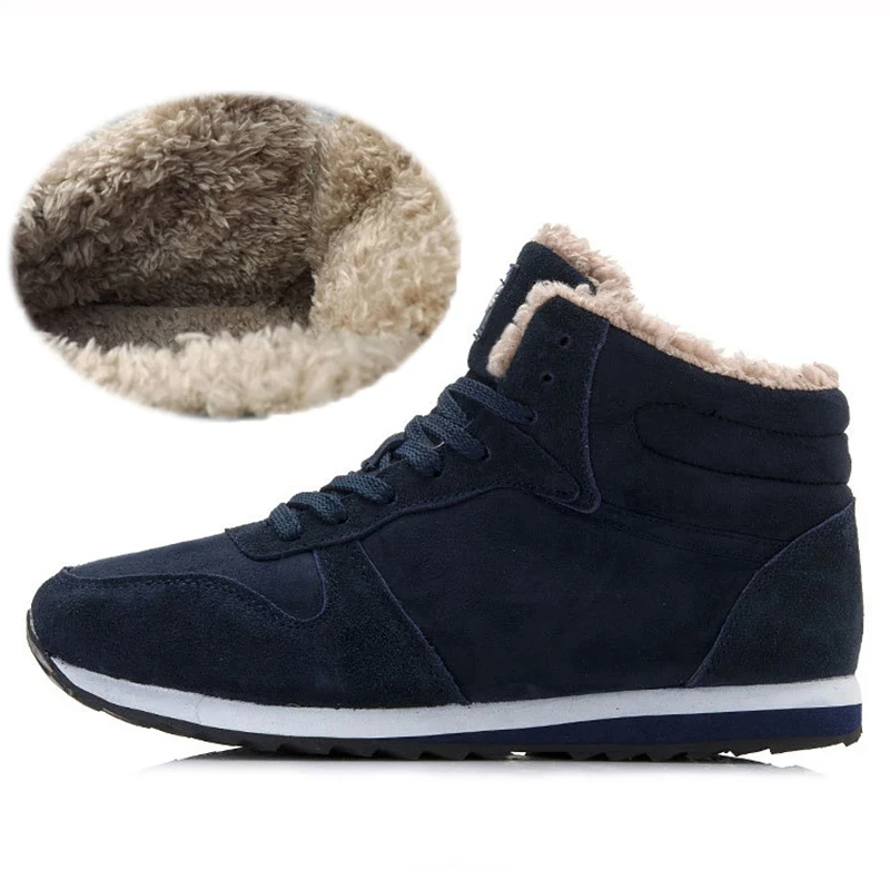 Мужская Вулканизированная обувь плюшевая теплая зимняя мужские кроссовки для