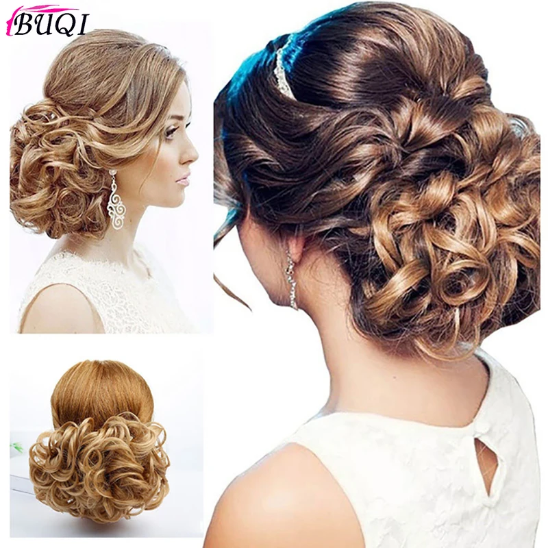 Женский пучок для волос Buqi синтетический Эластичный гребень наращивания парик