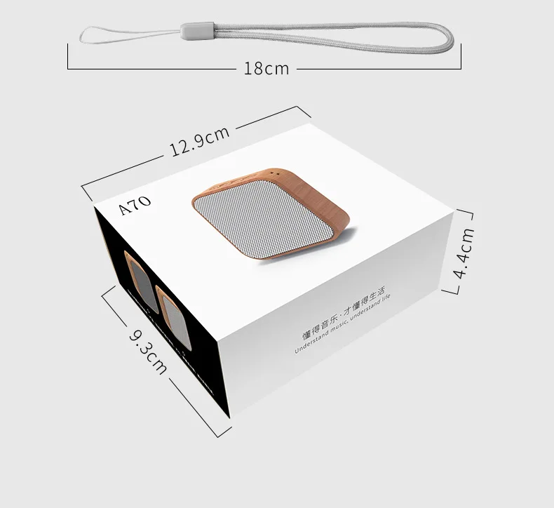Portable Bluetooth speakers Wooden Subwoofer Speaker mini HD HiFi Sound Music Speaker for Home Palm bsize Support TF loudspeaker