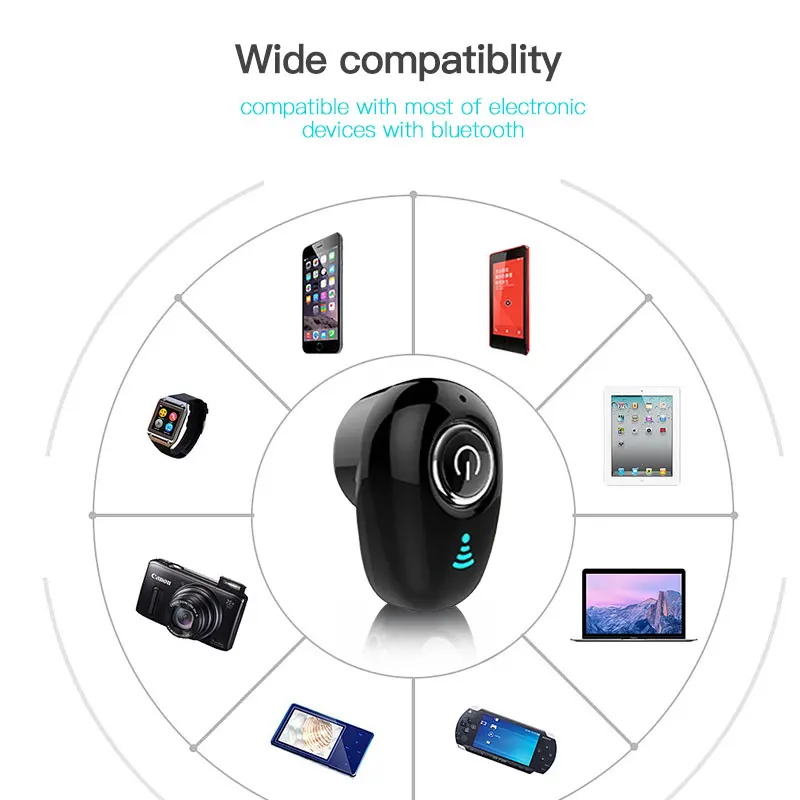 

Mini Wireless Earphone Sport Bluetooth headphones Noise Cancelling Stereo Headset With Microphone for Smartphones
