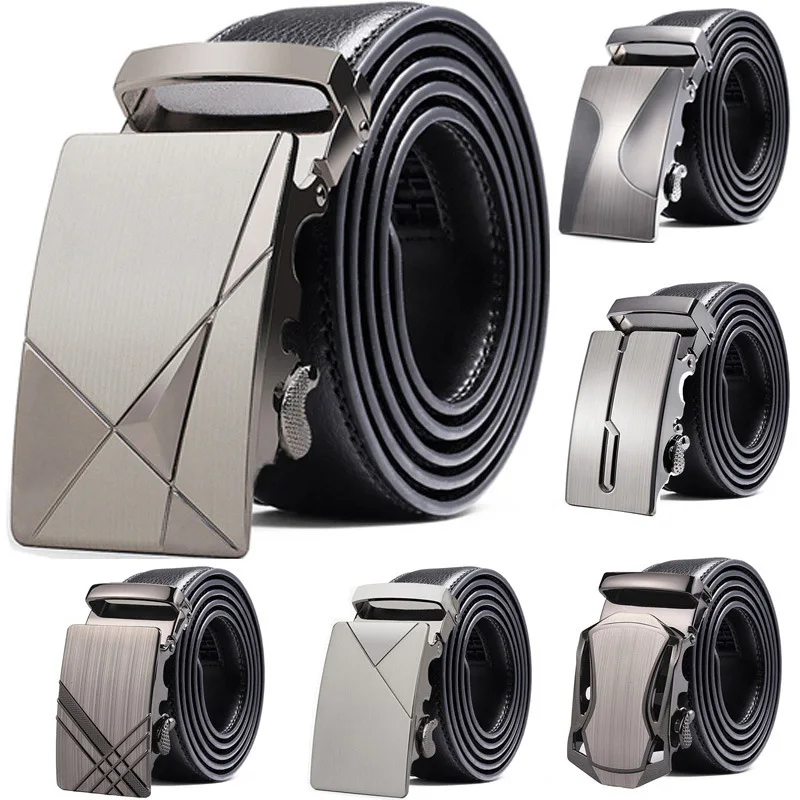 

Men Top Quality Genuine Luxury Design Leather Belts Strap Male Metal Automatic Buckle Cinturones Hombre 2022 Famous Brand Belt