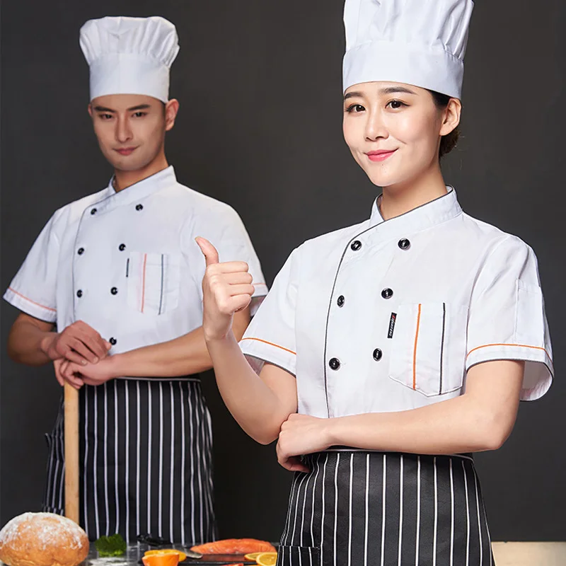 Дамы шеф повара рубашки униформа официантки пальто унисекс белый дышащий