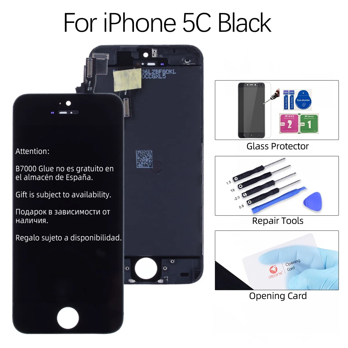 for iP5C Black Дисплей для iPhone 5S LCD в сборе с тачскрином на рамке для iPhone 5 LCD 5C 5SE черный белый - Цвет: for iP5C Black